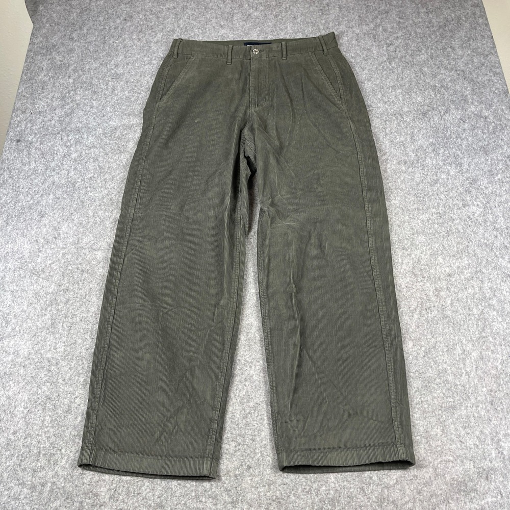 Abercrombie &‎ Fitch Baggy Corduroy Pants Mens 33x32  Olive Green